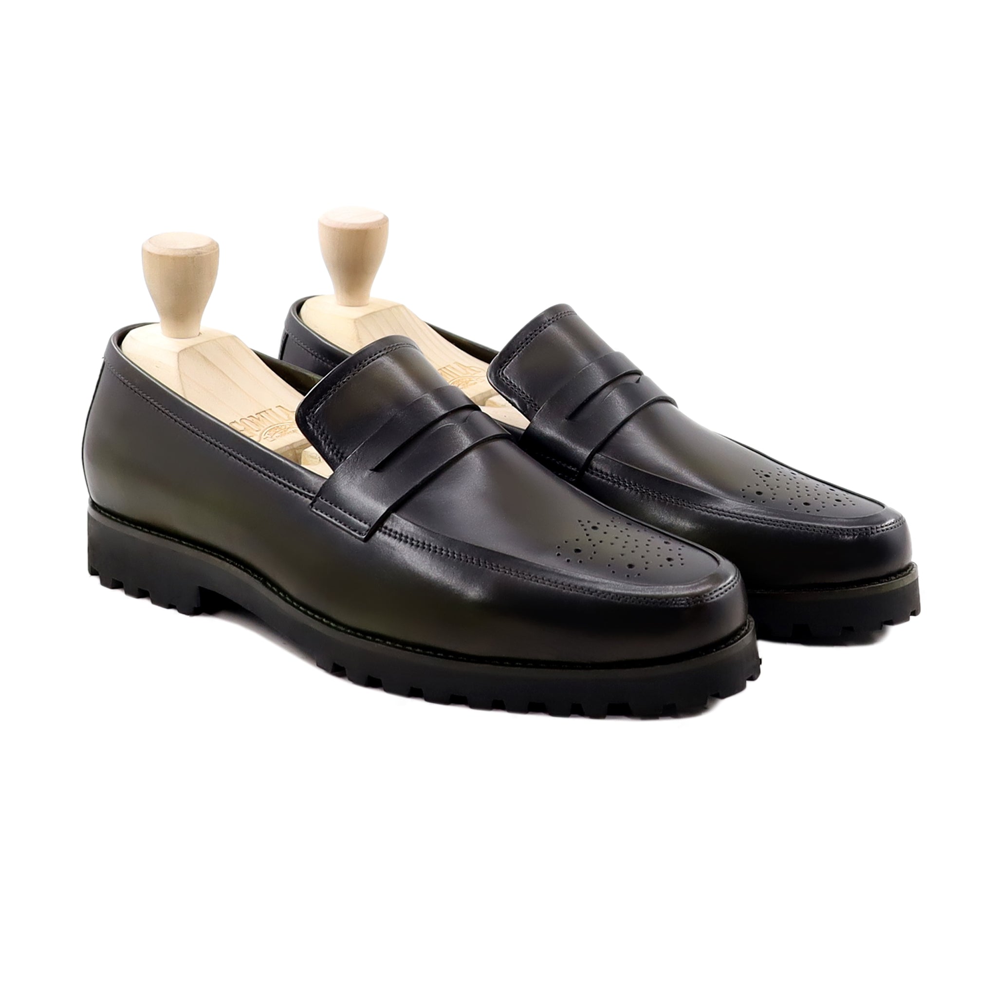 Jakarta - Men's Burnished Olive Green Calf Leather Loafer