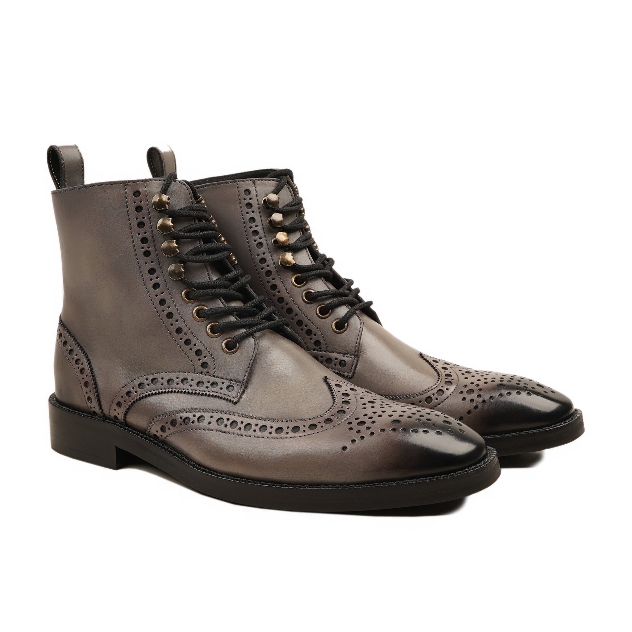 Kaghan - Men's Burnished Grey Calf Leather Boot