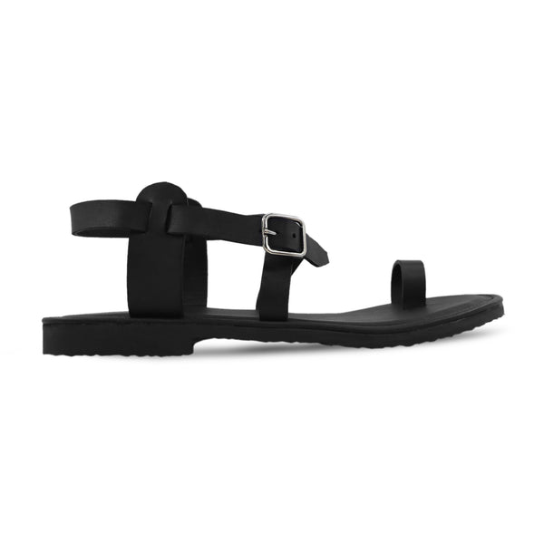 Shuya - Men's Black Calf Leather Sandal