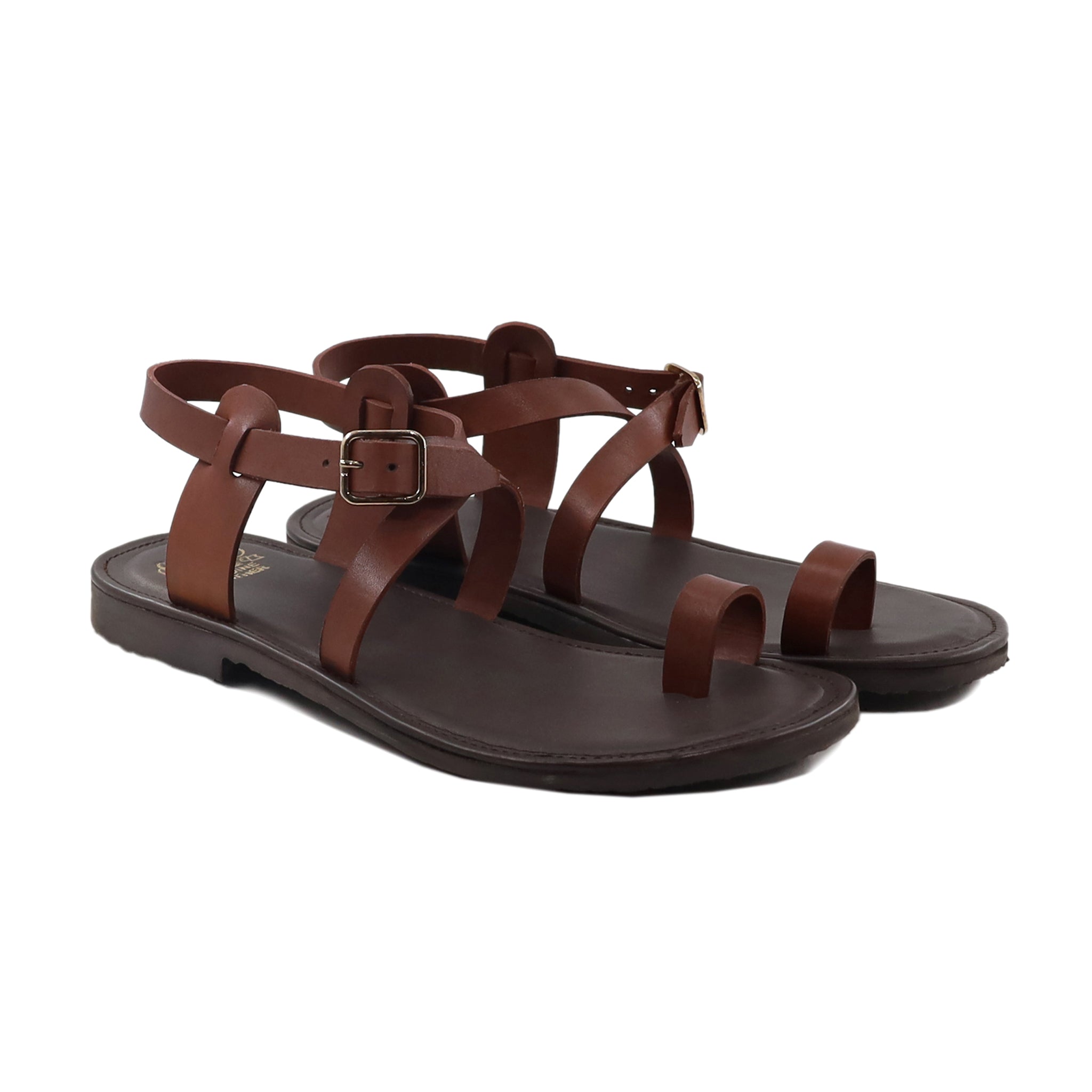 Shuya - Men's Dark Brown Calf Leather Sandal