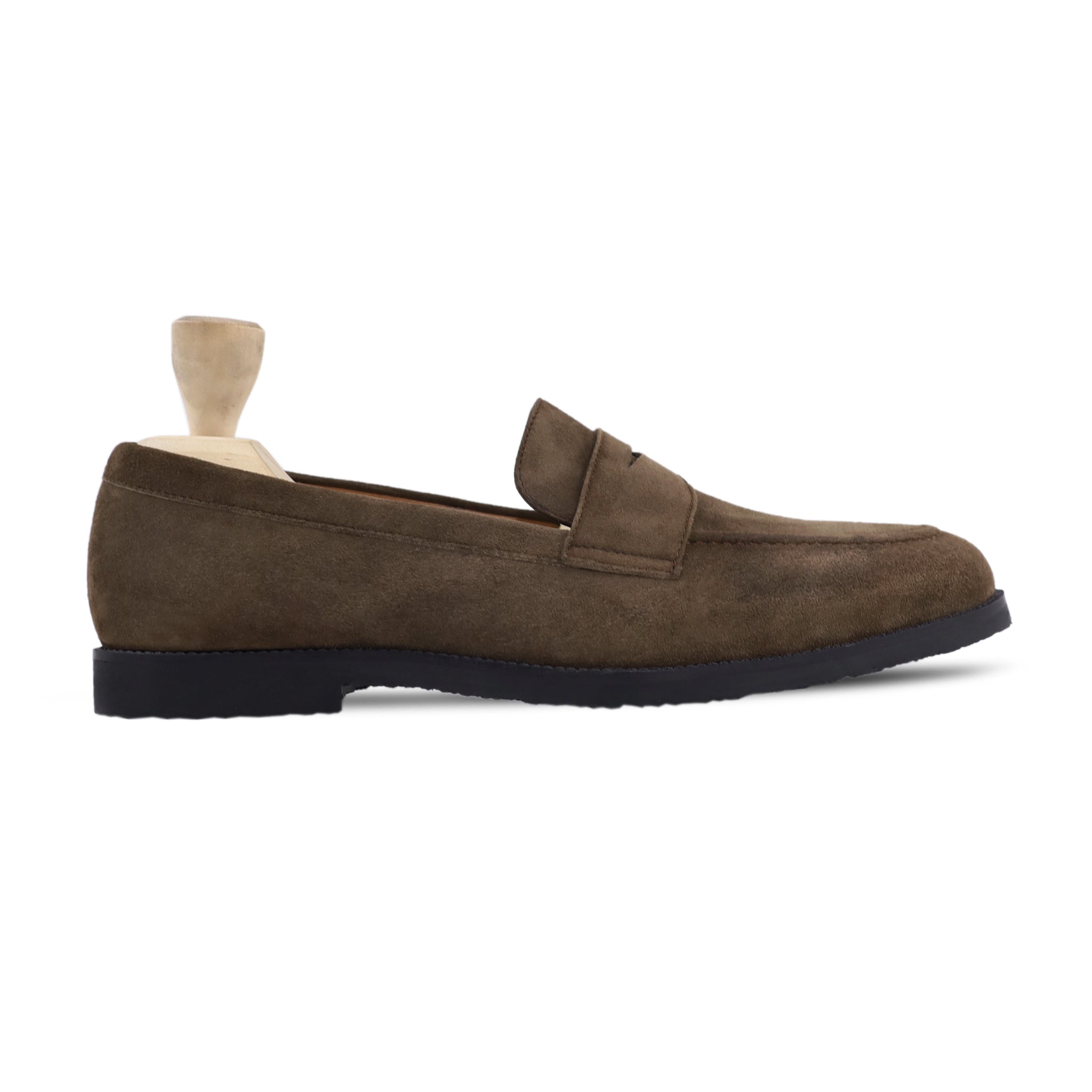 Zenim - Men's Dark Brown Kid Suede Loafer