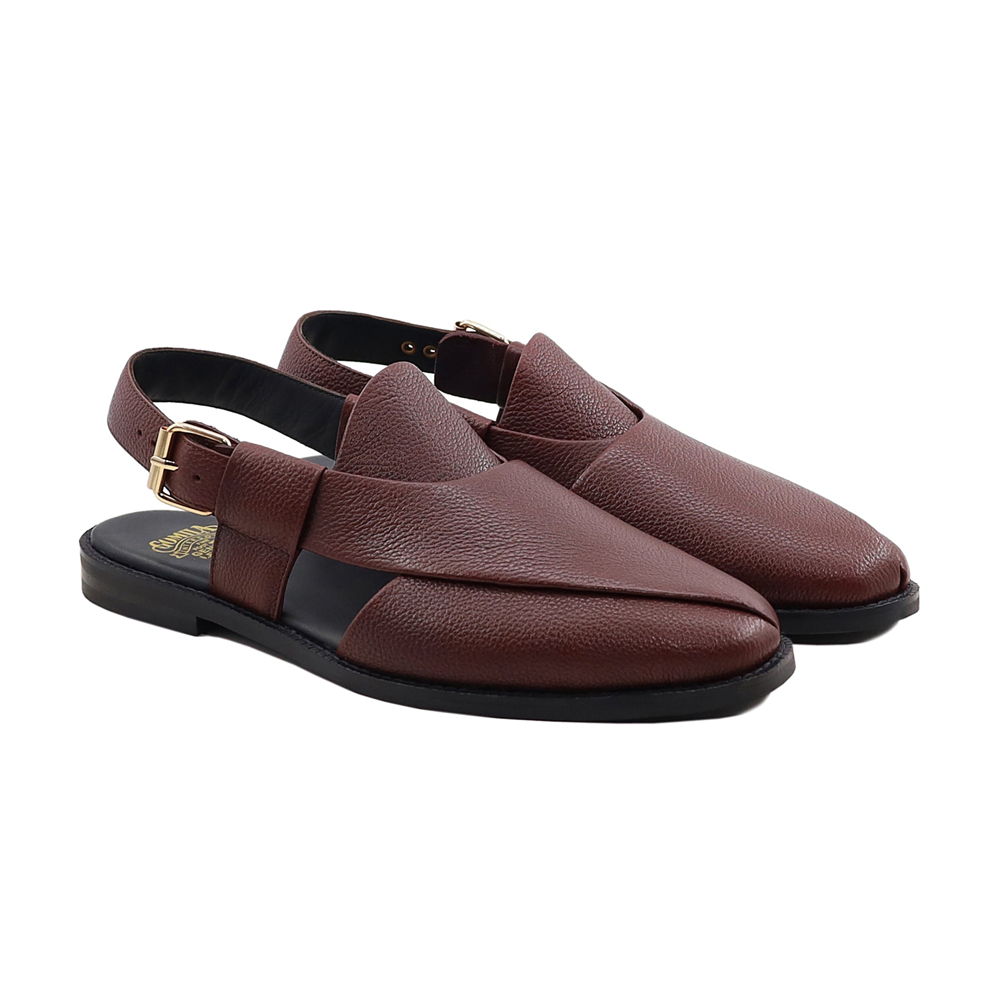 Lahti - Men's Oxblood Pebble Grain Leather Sandal