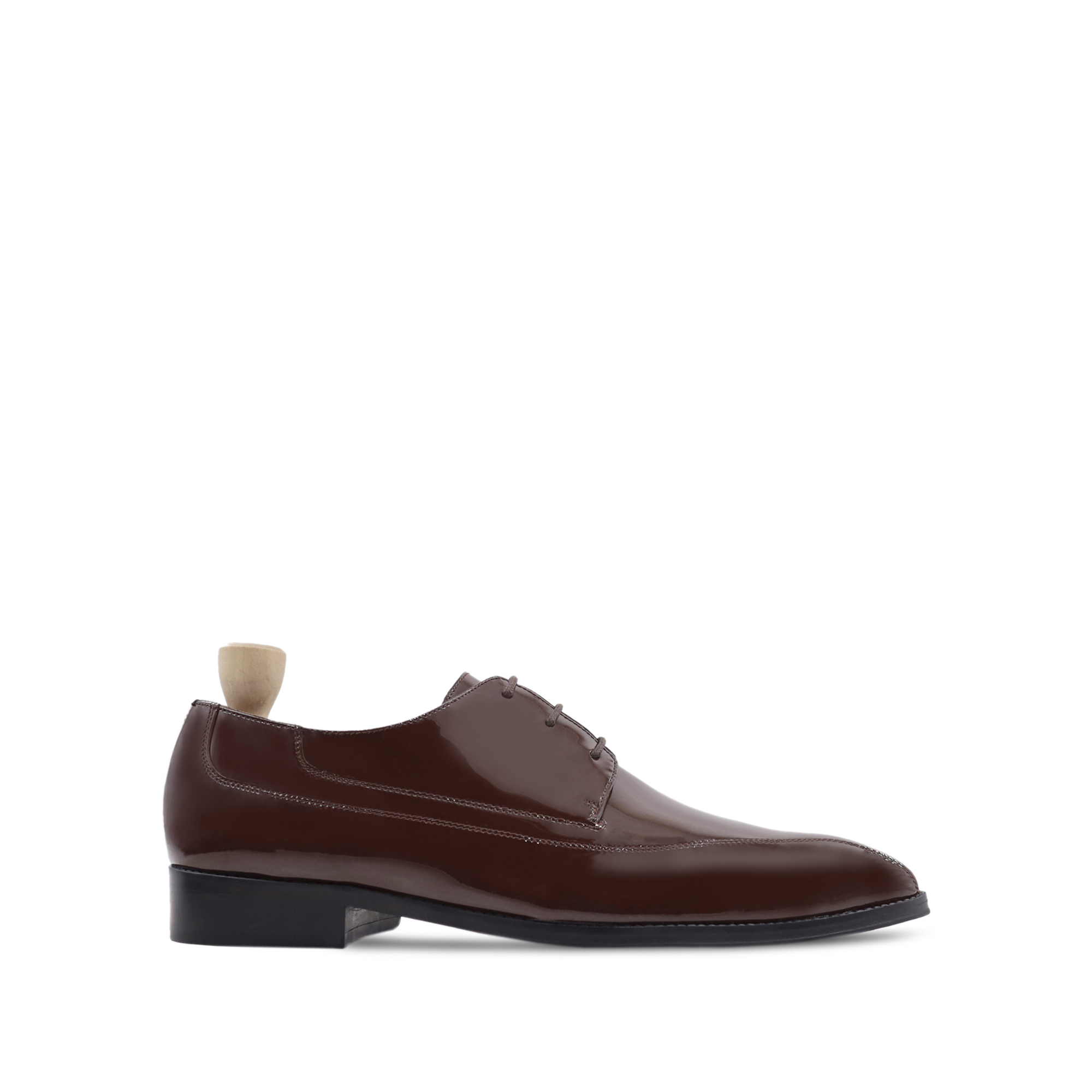 Liege - Men's Dark Brown Patent Derby Shoe