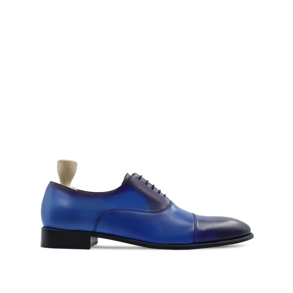 Lobelia - Men's Burnished Blue Calf Leather Oxford Shoe
