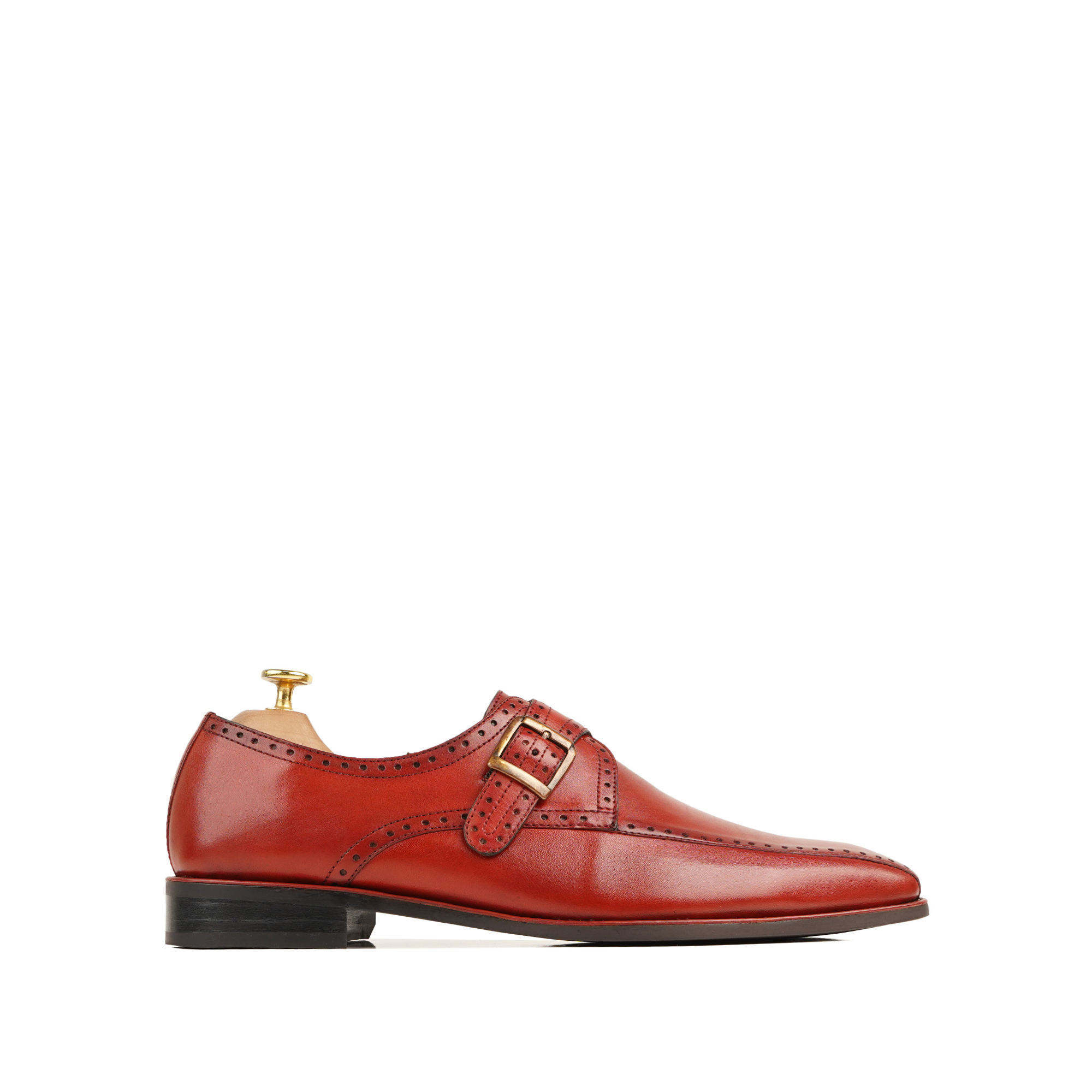Luxor - Men's Oxblood Calf Leather Single Monkstrap