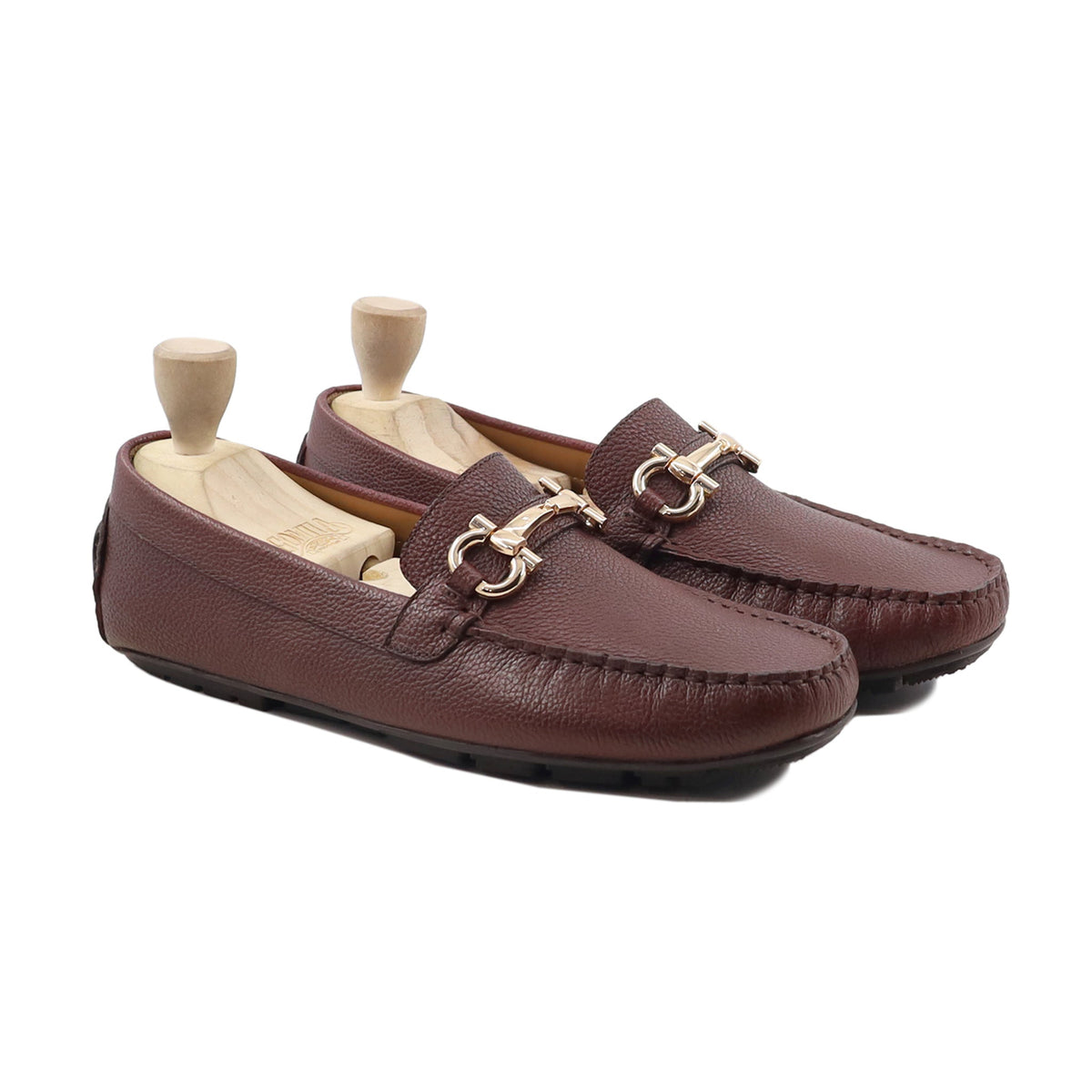 Luzon - Men's Oxblood Pebble Grain Leather Driver Shoe