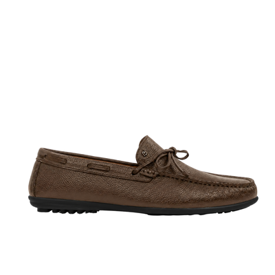 Solex - Men's Brown Pebble Grain Leather Driver Shoe