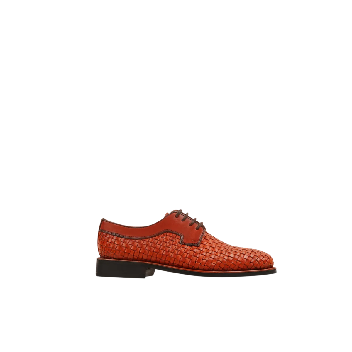 Faras - Kid's Orange Tan Hand Woven Leather Derby Shoe (5-12 Years Old)