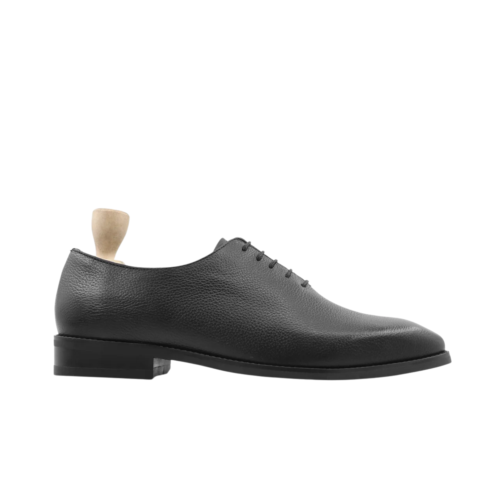 Tromso - Men's Black Pebble Grain Leather Wholecut Shoe