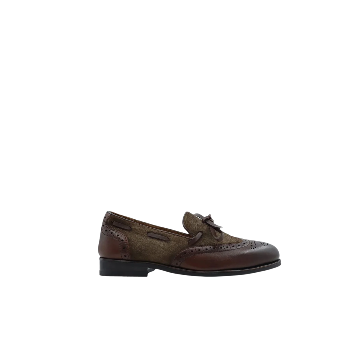 Lansing - Kid's Brown Calf Leather and Kid Suede Loafer (5-12 Years Old)