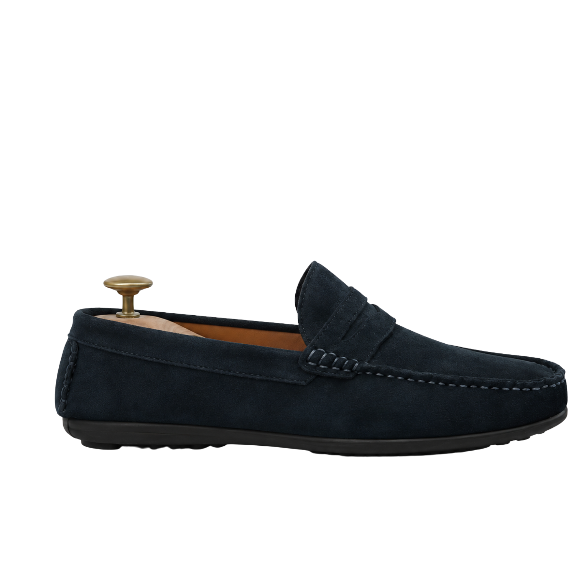 Knox - Men's Dark Blue Split Suede Driver Shoe