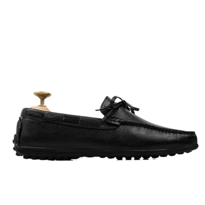 Solex - Men's Black Pebble Grain Leather Driver Shoe
