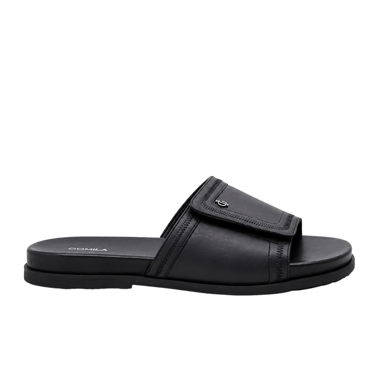 Nuvia - Men's Black Calf Leather Slipper