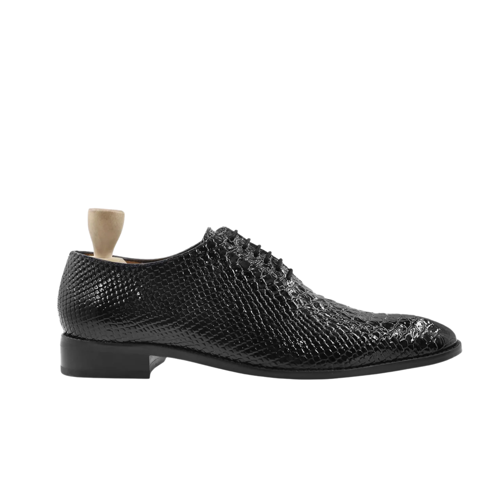 Kovo - Men's Black Patent Leather Wholecut Shoe