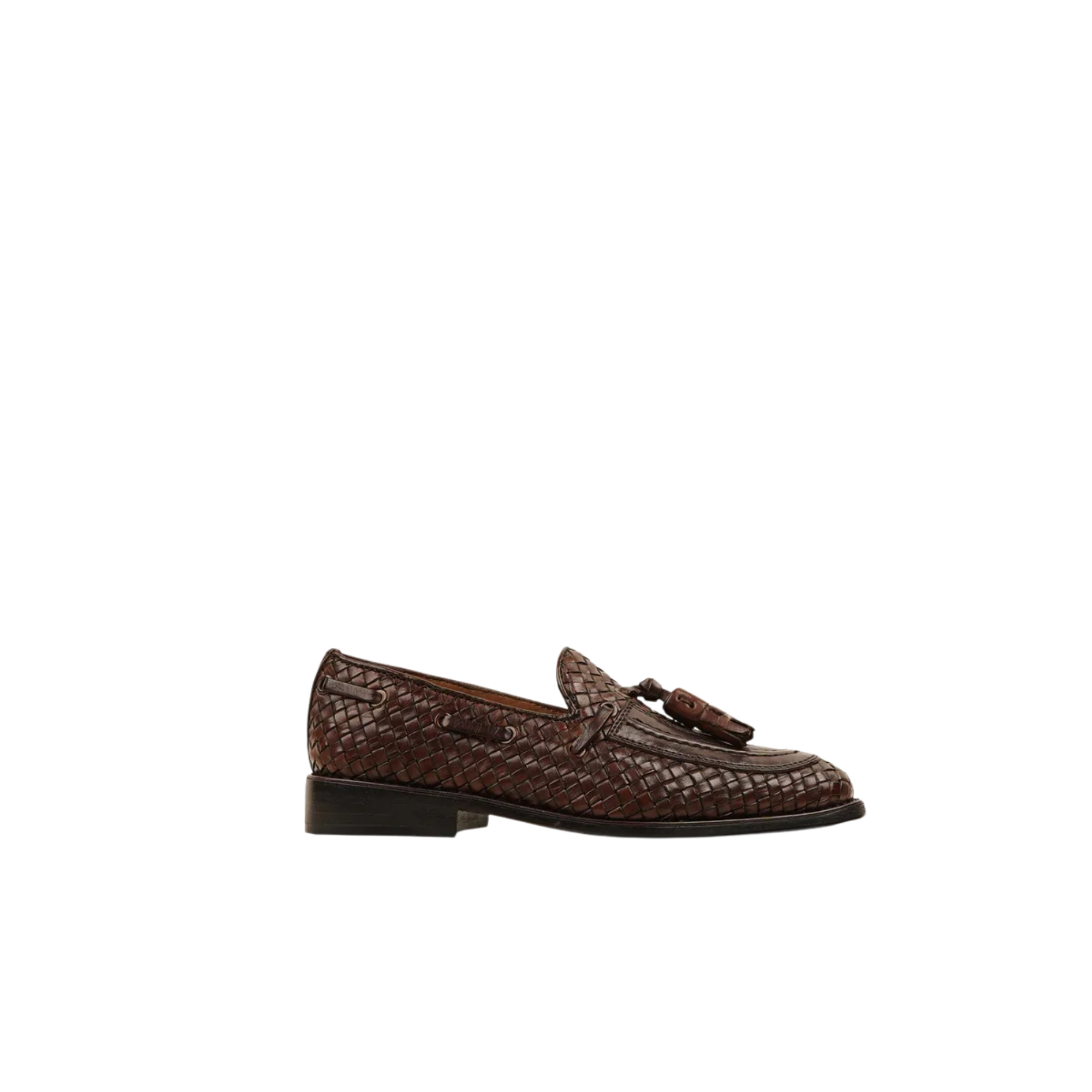 Gattuso - Kid's Dark Brown Hand Woven Calf Leather Loafer (5-12 Years Old)