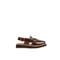 Estadio - Kid's Reddish Brown Box Leather High Shine Sandal (5-12 Years Old)