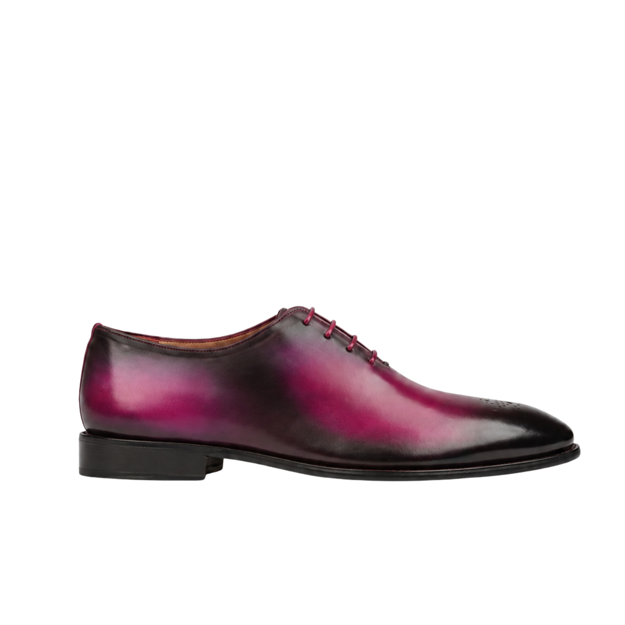 Jorge - Men's Fuchsia Patina Calf Leather Wholecut Shoe