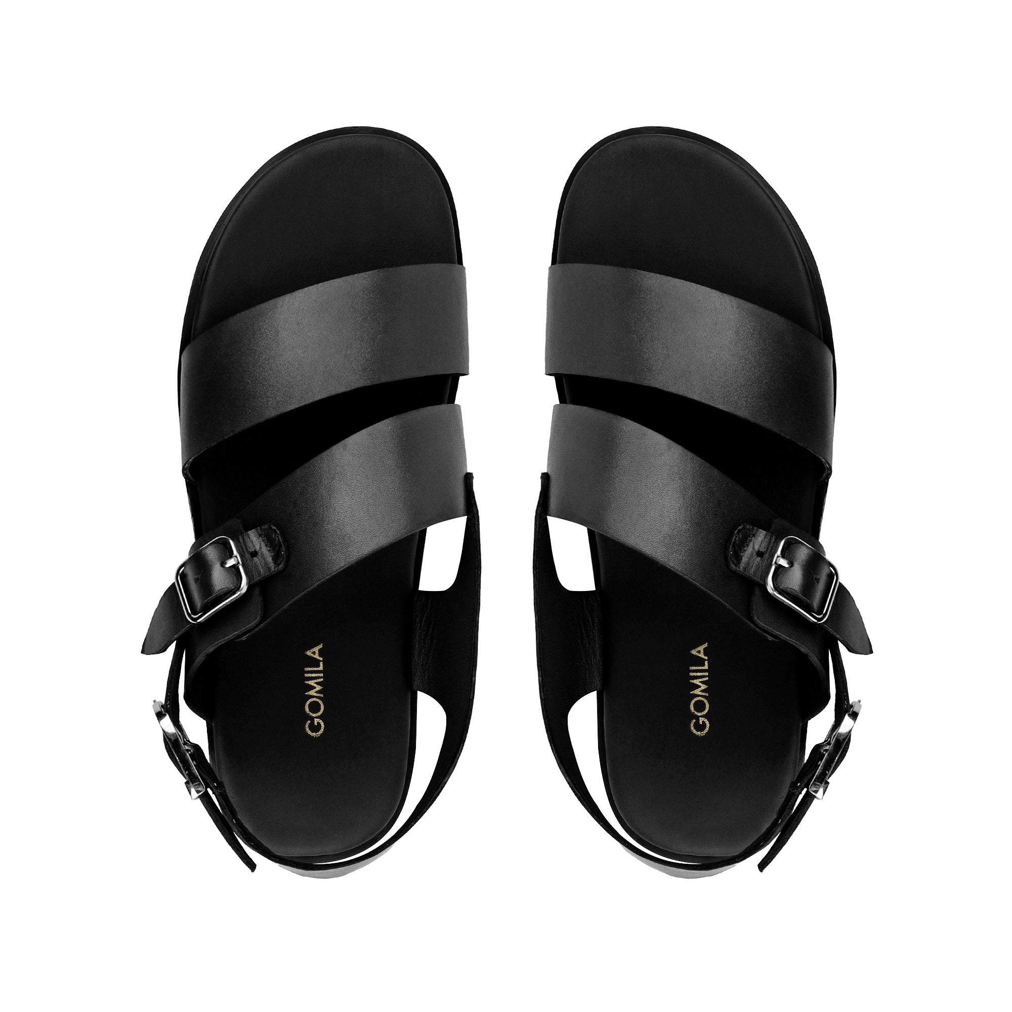 Matias - Men's Black Calf Leather Sandal
