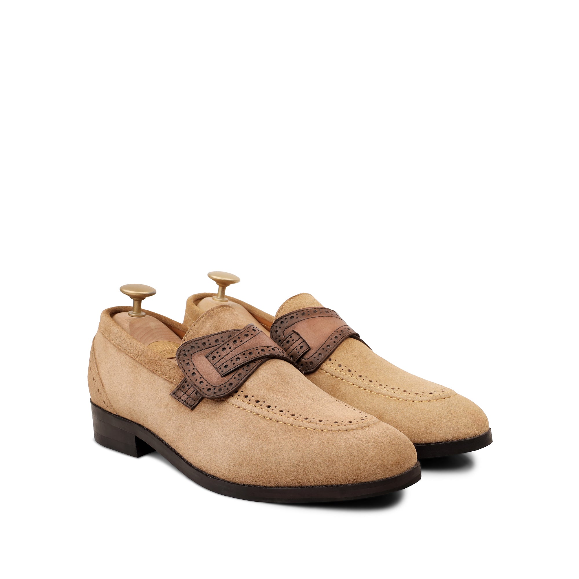 Mitsu - Men's Camel Brown Suede Loafer