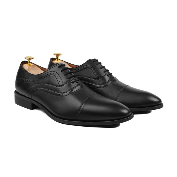 Moreton - Men's Black Calf Leather Oxford Shoe