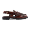 Hosei - Men's Oxblood Box Leather High Shine Sandal