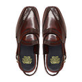 Hosei - Men's Oxblood Box Leather High Shine Sandal