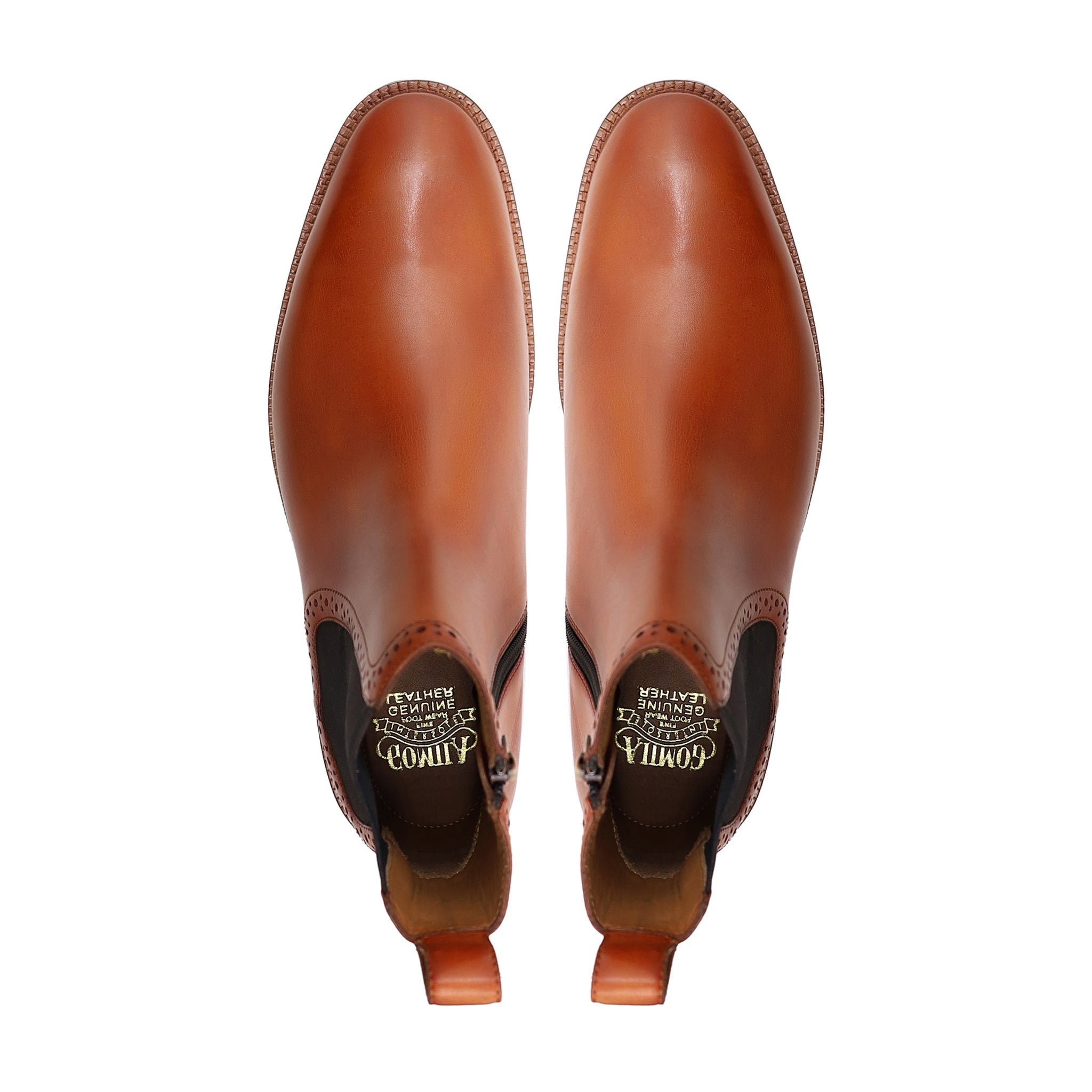 Namey - Men's Orange Tan Calf Leather Chelsea Boot