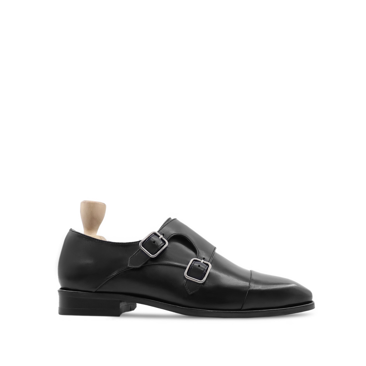 Namur - Men's Black Calf Leather Double Monktrap