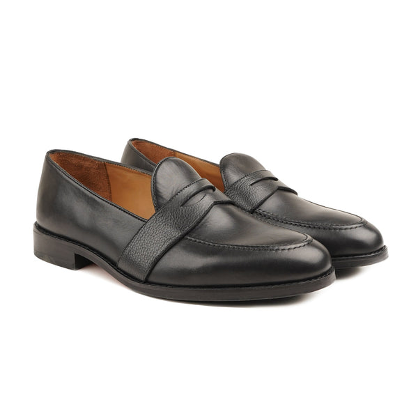 Nelson - Men's Black Calf Leather Loafer