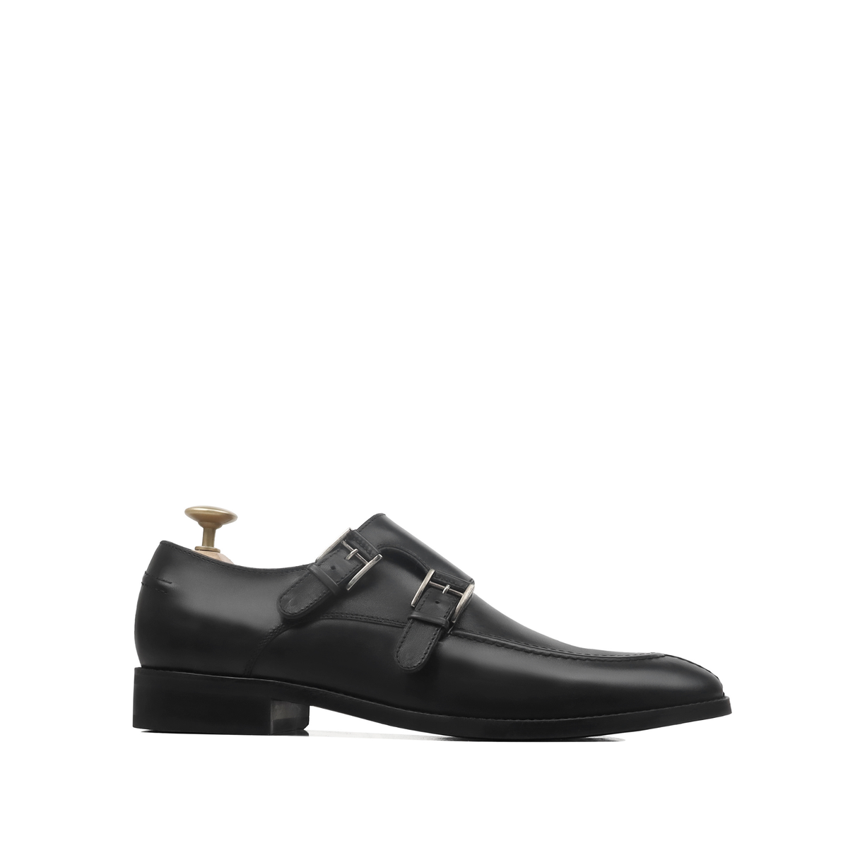 Nexo - Men's Black Calf Leather Double Monkstrap