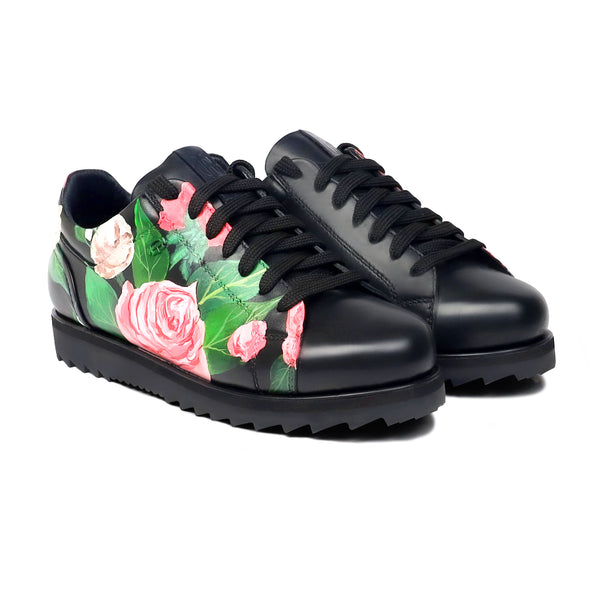 Nixie - Men's Black Hand Painted Sneaker