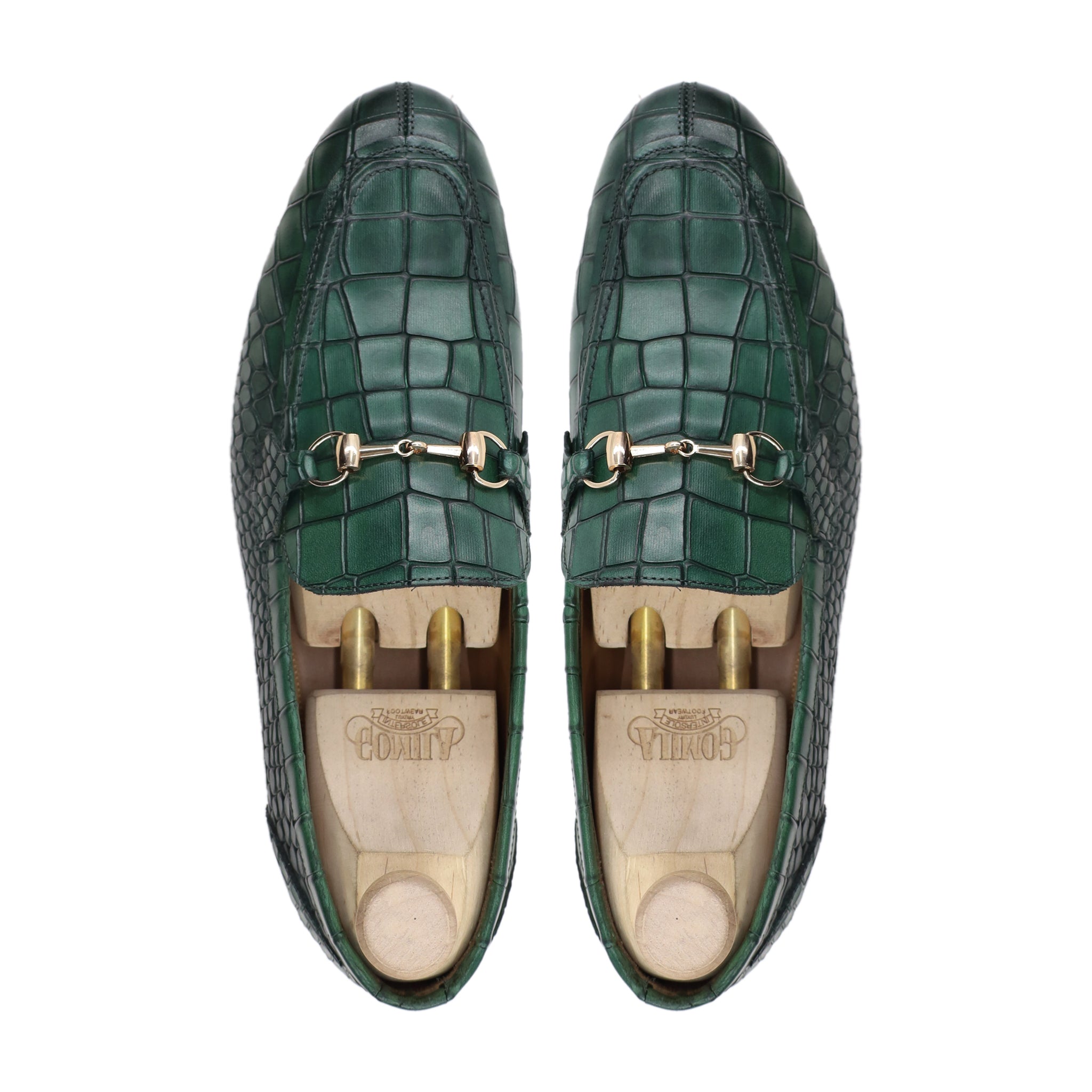 Hiroto - Men's Green Patina Calf Leather Loafer