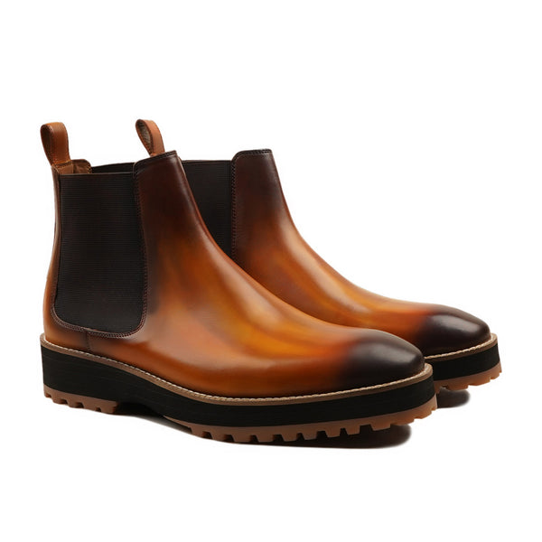 Ostend - Men's Burnished Tan Patina Calf Leather Chelsea Boot