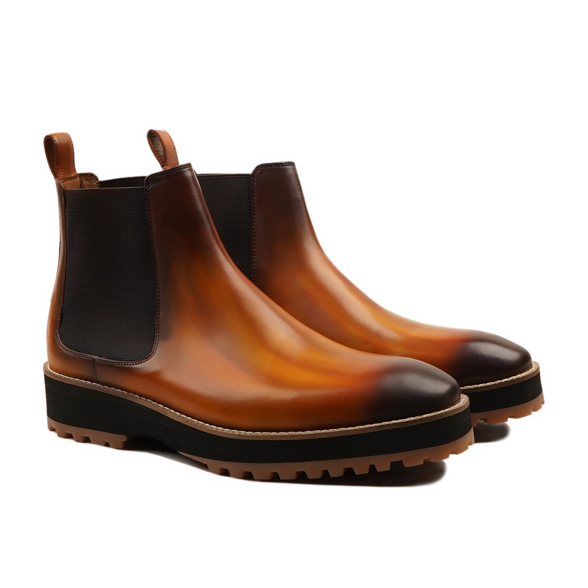 Ostend - Men's Burnished Tan Patina Calf Leather Chelsea Boot