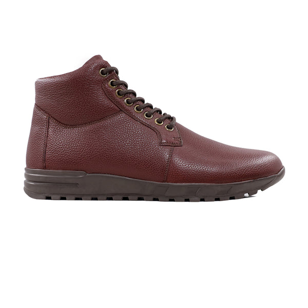 Kenta - Men's Oxblood Pebble Grain Leather Jogger