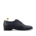 Osaka - Men's Black Hand Woven Calf Leather Wholecut Shoe