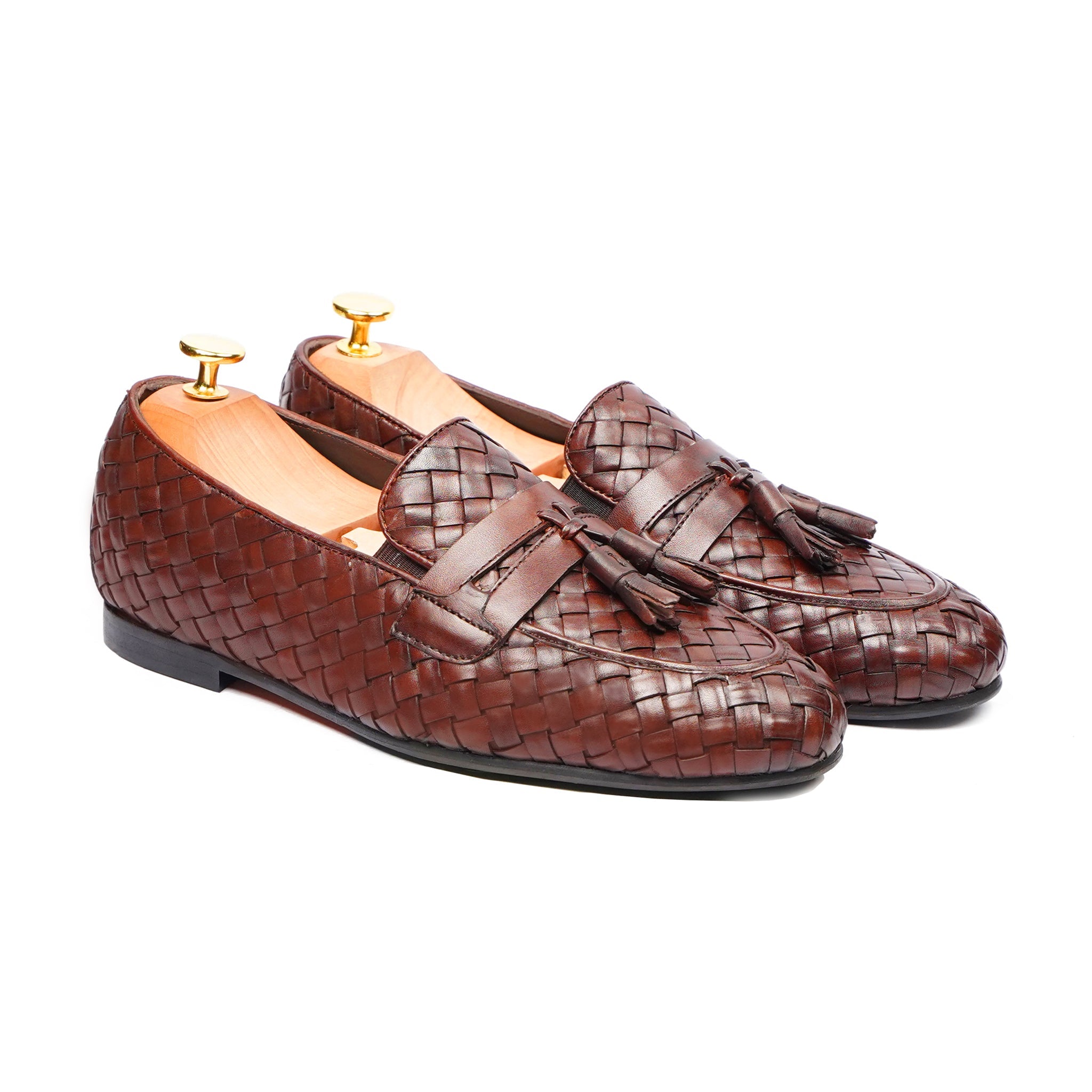 Oyama - Men's Oxblood Hand Woven Calf Leather Loafer