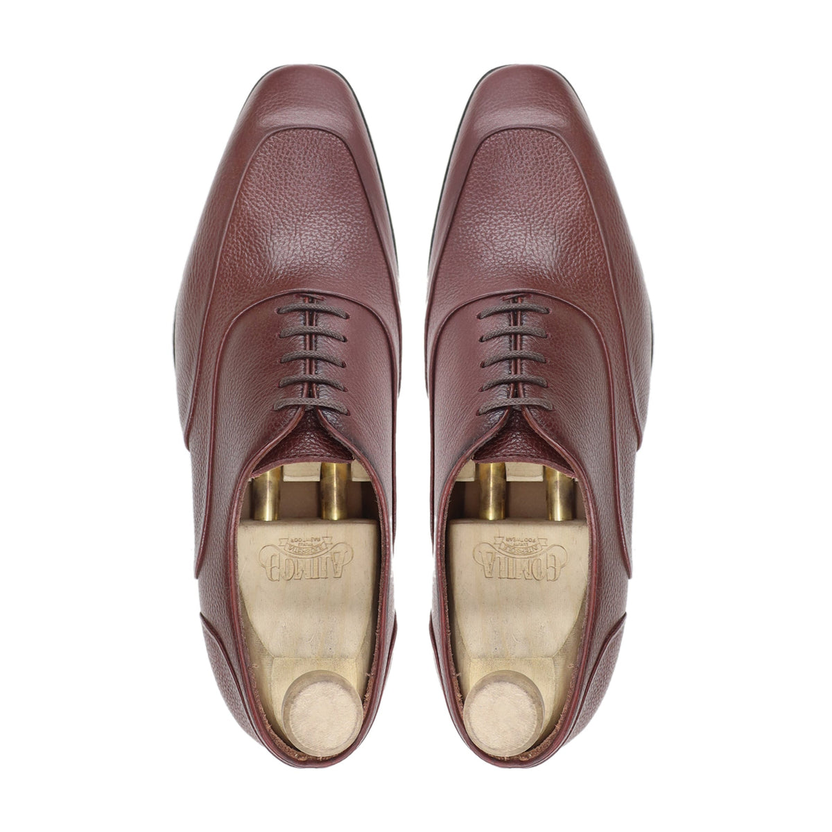 Poligiros - Men's Oxblood Pebble Grain Leather Oxford Shoe