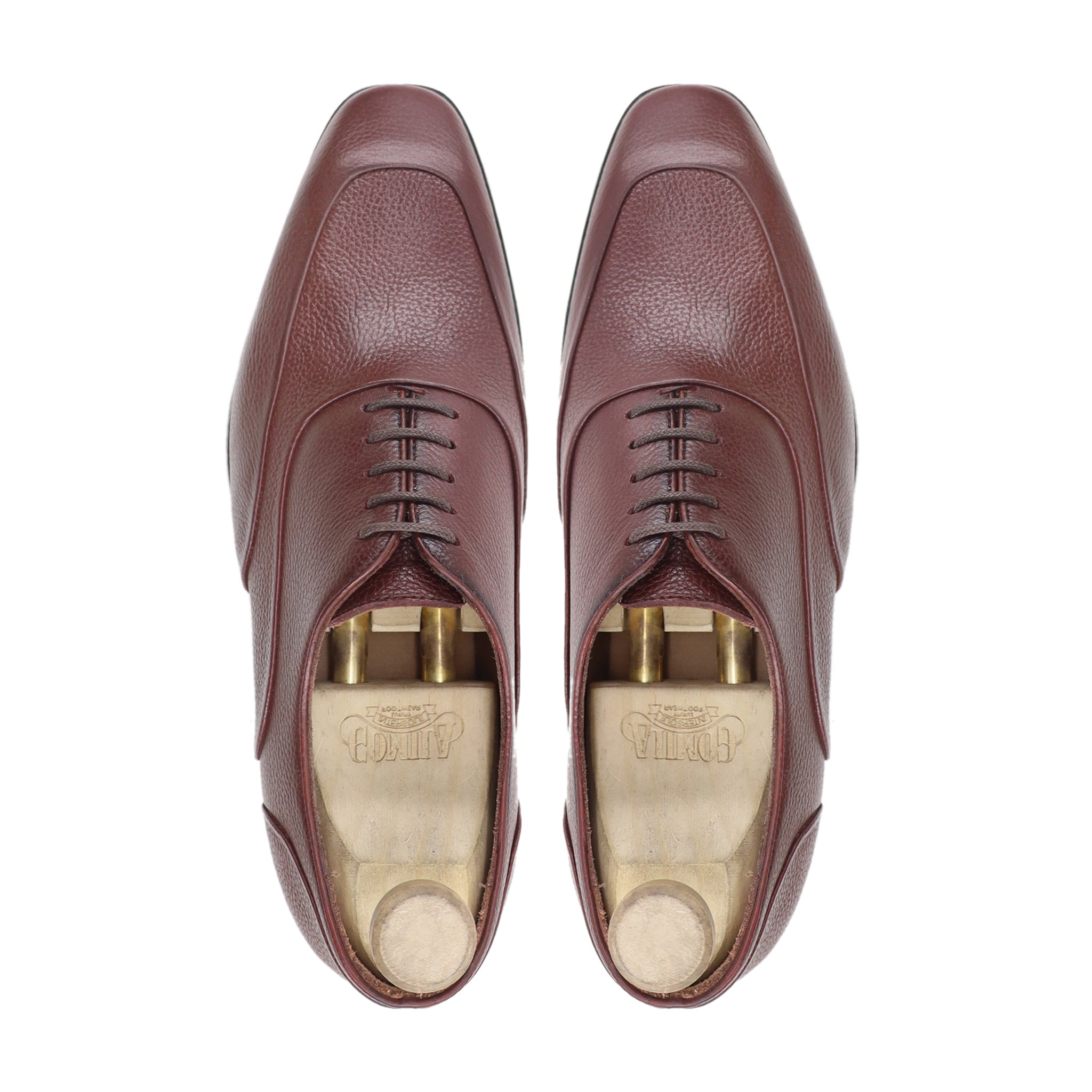 Poligiros - Men's Oxblood Pebble Grain Leather Oxford Shoe