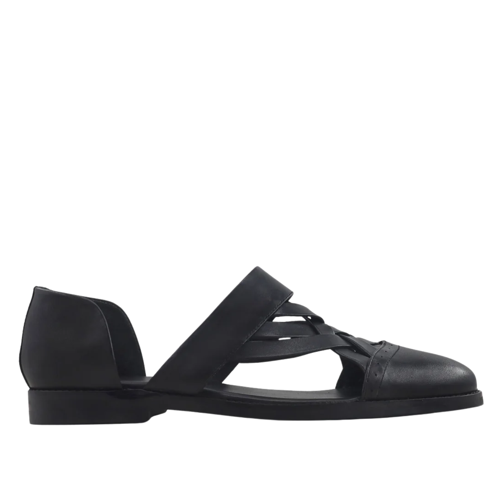 Beom - Men's Black Calf  Leather Sandal