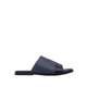 Borela - Men's Black and Blue Calf Leather Slipper