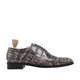 Flavio - مردانہ گرے اور بلیو بچھڑے کے چمڑے کے ہول کٹ جوتے