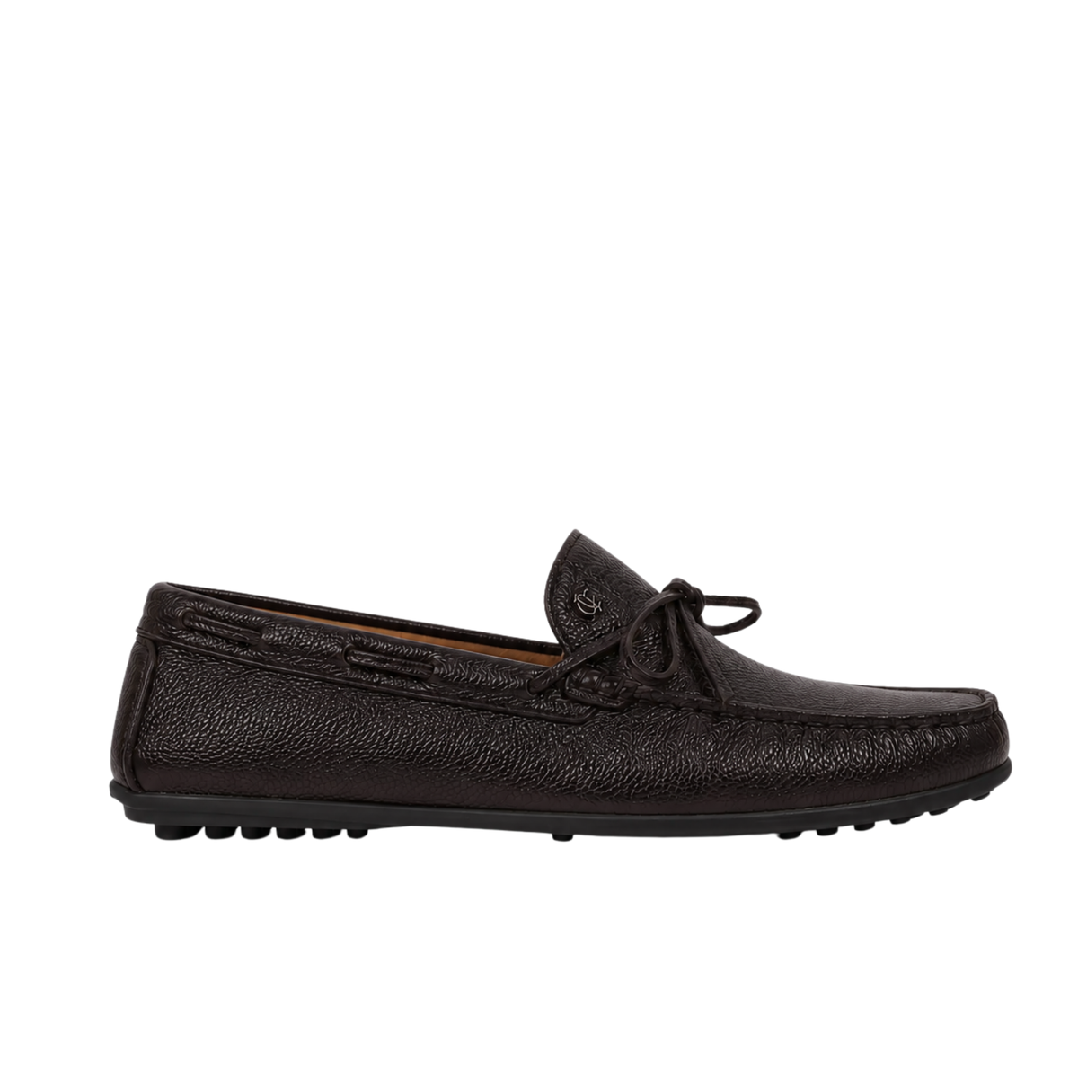 Solex - Men's Dark Brown Pebble Grain Leather Driver Shoe