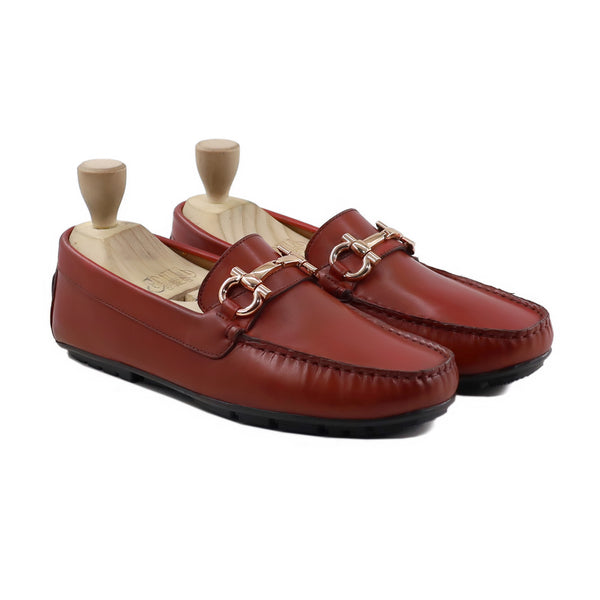 Trovo - Men's Orange Tan Calf Leather Driver Shoe