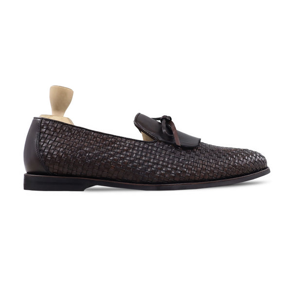 Zeal - Men's Dark Brown Hand Woven Calf Leather Loafer