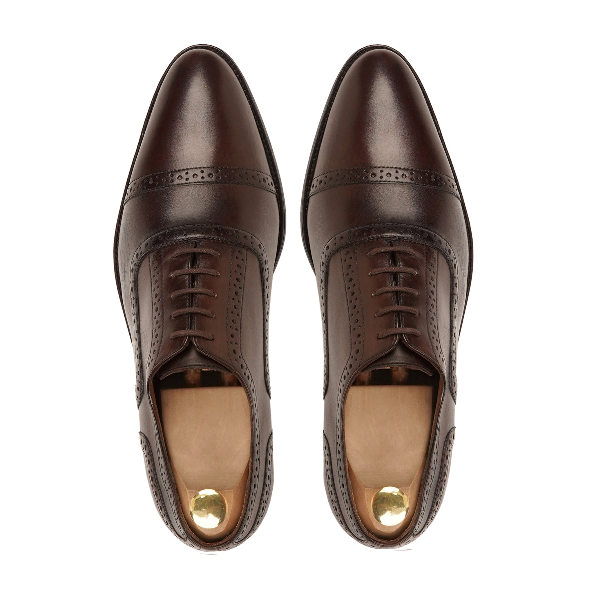 Richmond - Men's Dark Brown Calf Leather Oxford Shoe