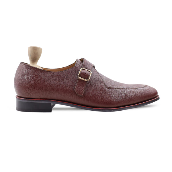 Selfoss - Men's Oxblood Pebble Grain Leather Single Monkstrap