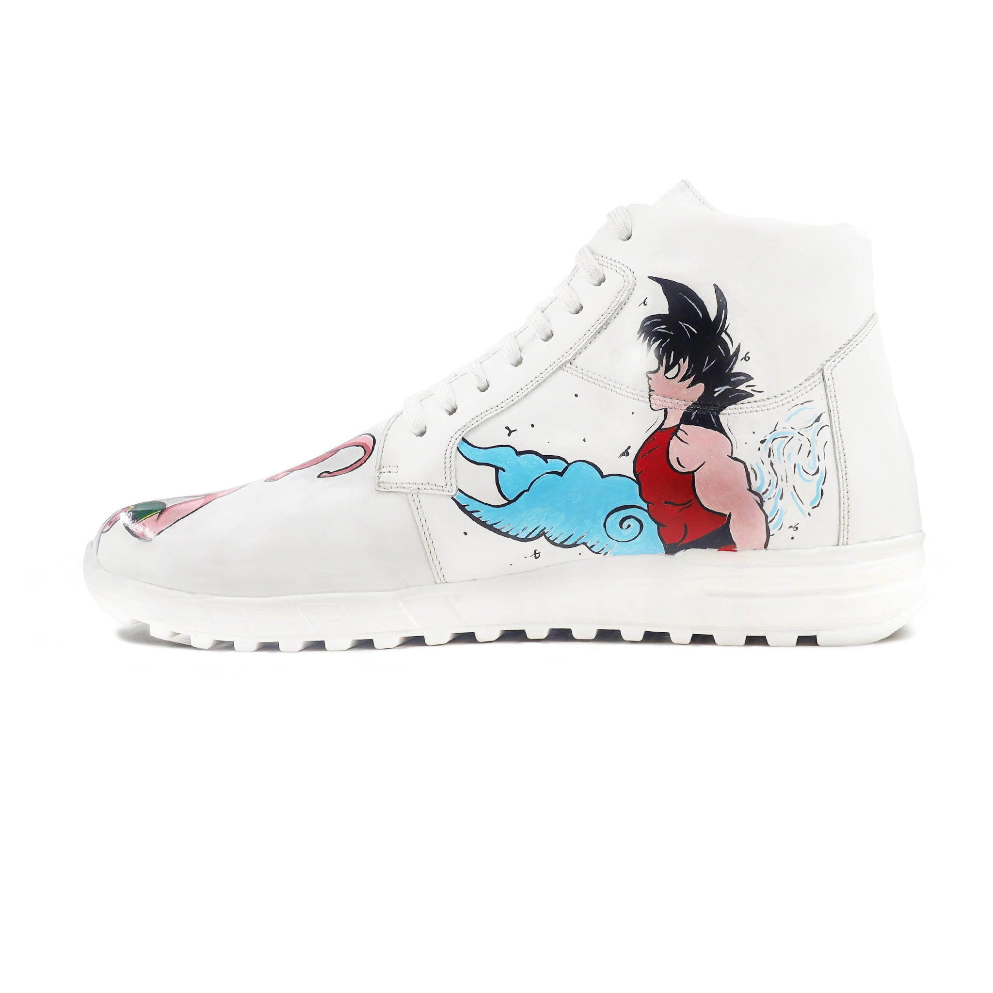 Gustav - Men's White Hand Painted Sneaker