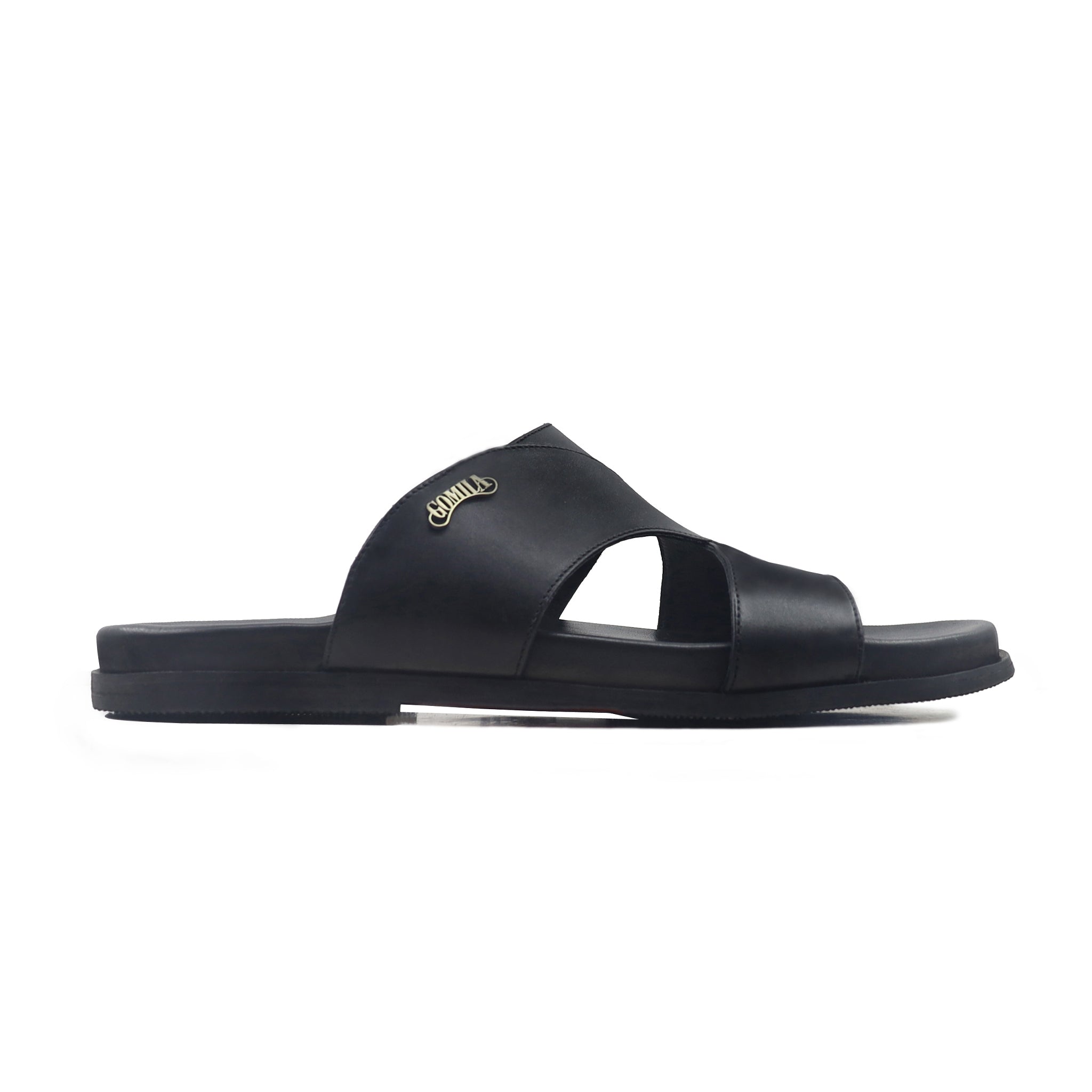 Seamus - Men's Black Calf Leather Slipper