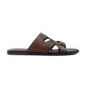 Shugo - Men's Dark Brown Pebble Grain Leather Slipper